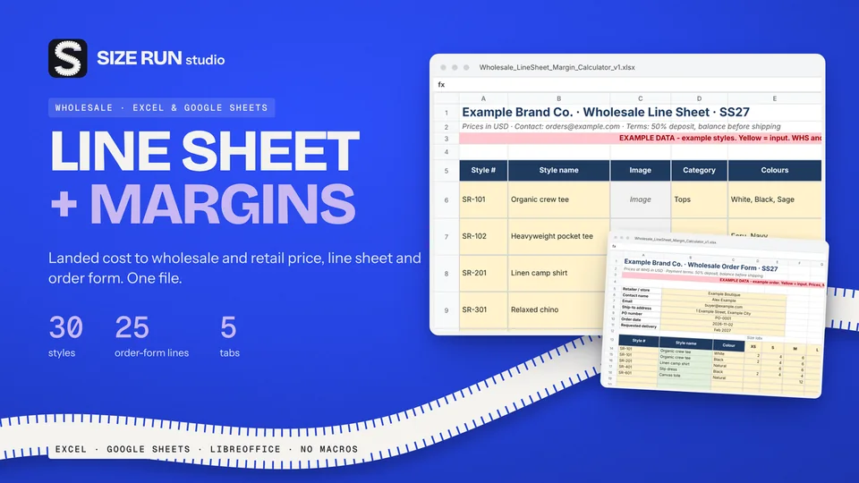 Cover of the Wholesale Line Sheet and Margin Calculator